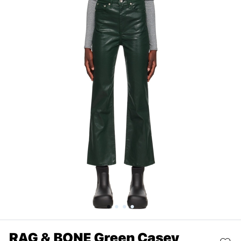 Rag and Bone coated green Casey jeans